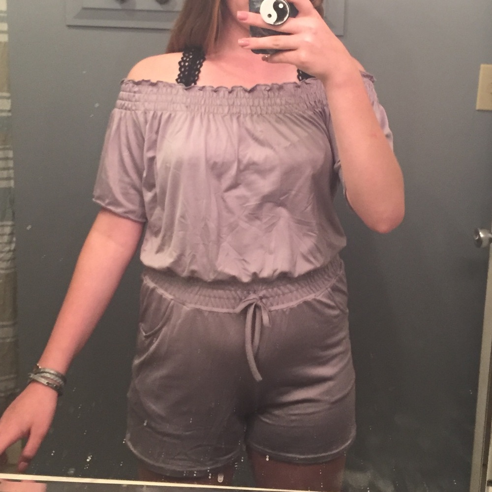 Silver Scrunch Romper